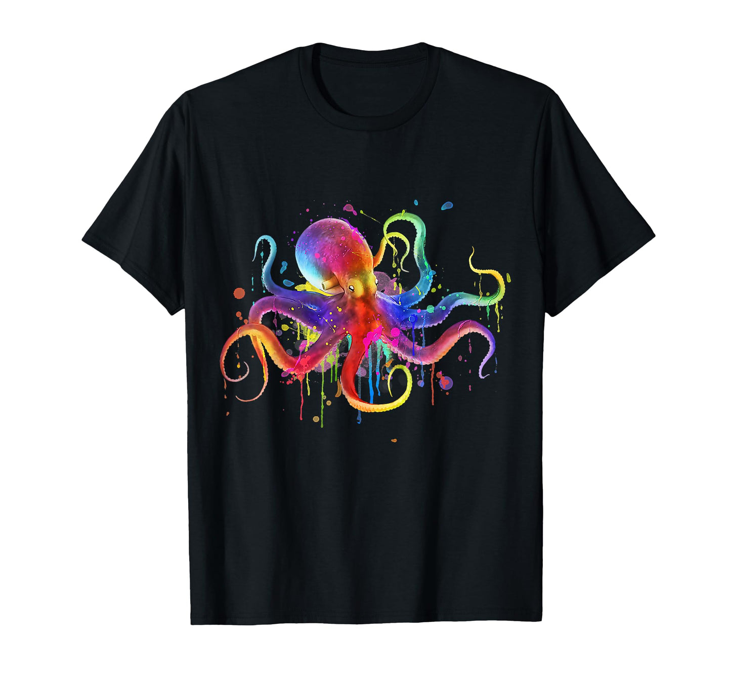 Dripping Rainbow Octopus psychedelic - Colorful Octopus T-Shirt