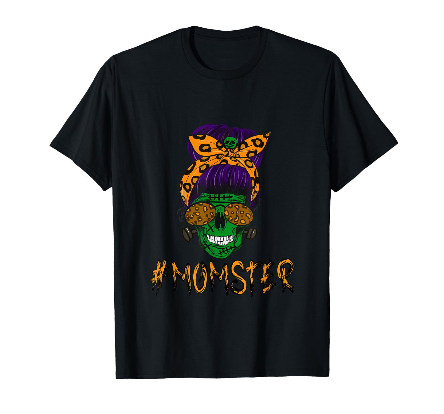 Monster Skull Momster Mom Life Halloween Matching Family T-Shirt