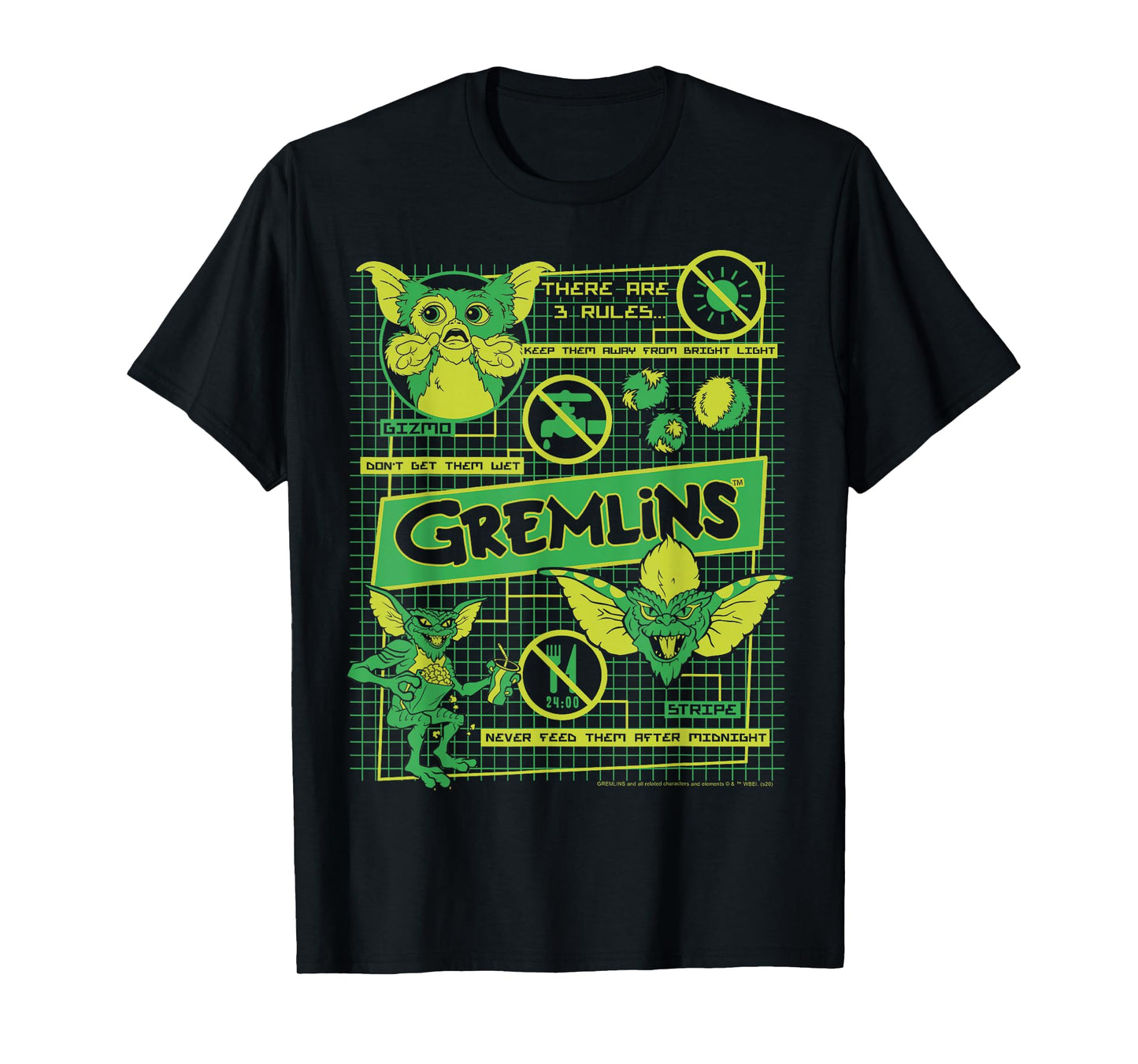 Gremlins Three Rules Schematics T-Shirt