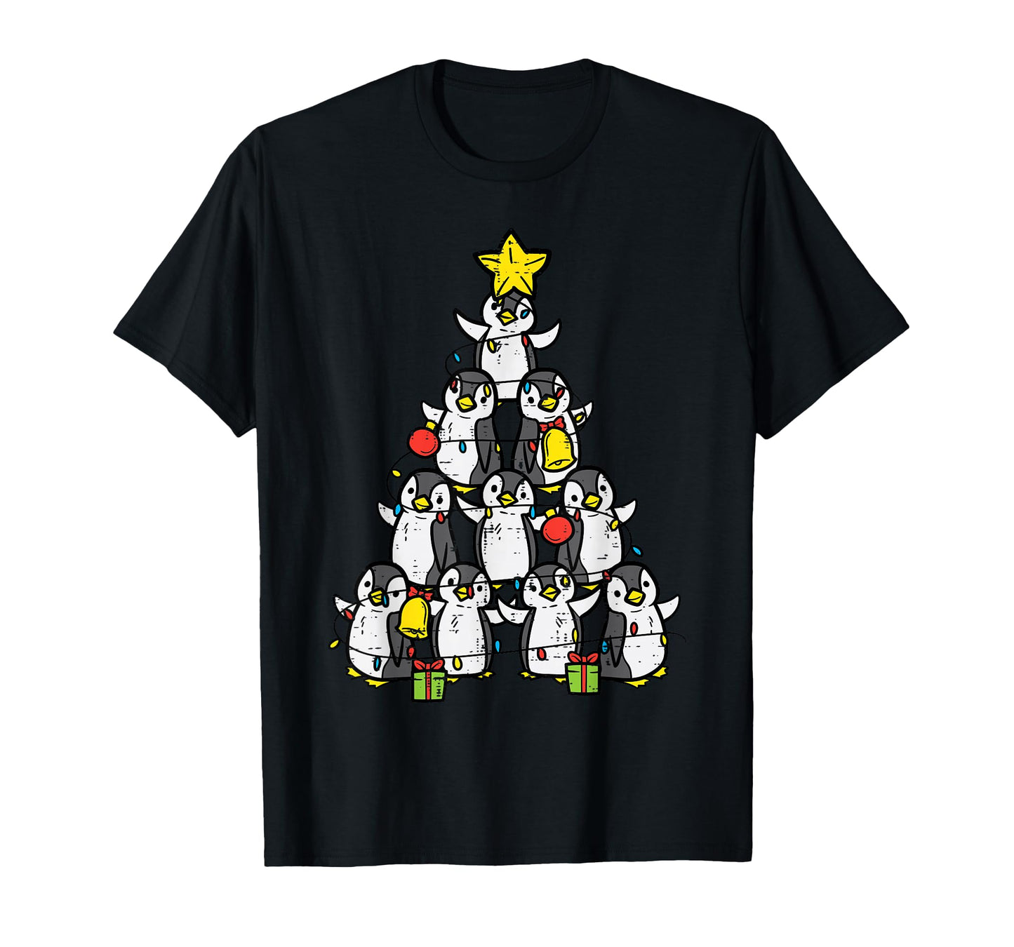 Penguin Christmas Tree Cute Xmas Women Girls T-Shirt