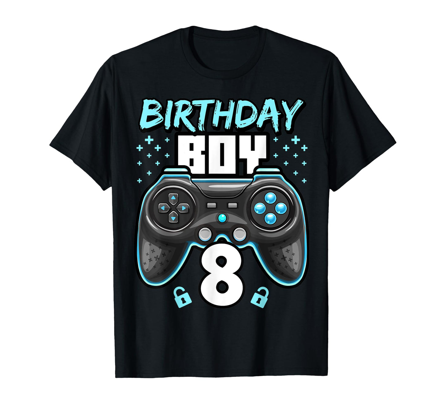 Birthday Boy 8 Video Game Controller Gamer 8th Birthday Gift T-Shirt