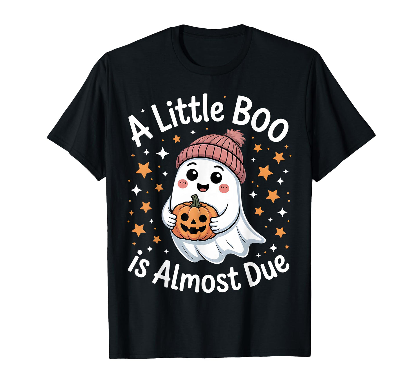 A Little Boo is Almost Due Ghost Pumpkin Reveal T-Shirt