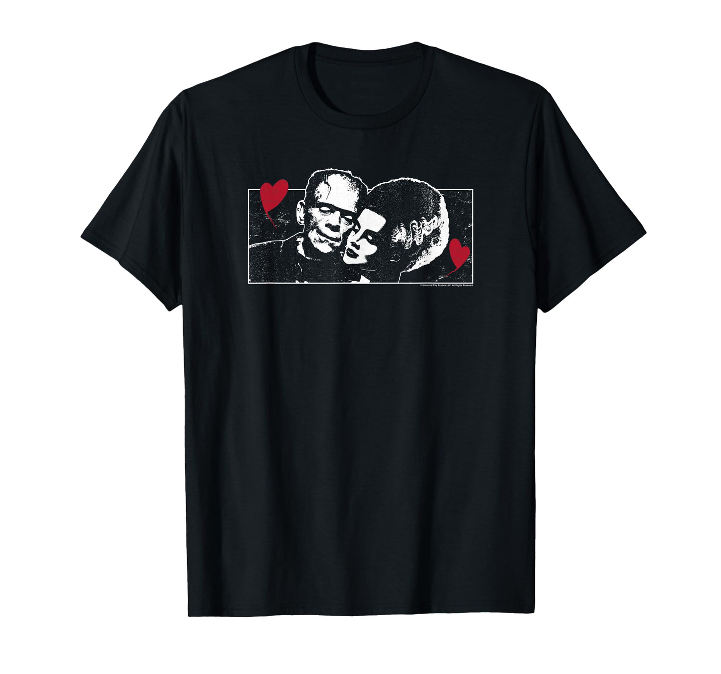 Universal Monsters Valentine's Day Frankenstein and Bride T-Shirt
