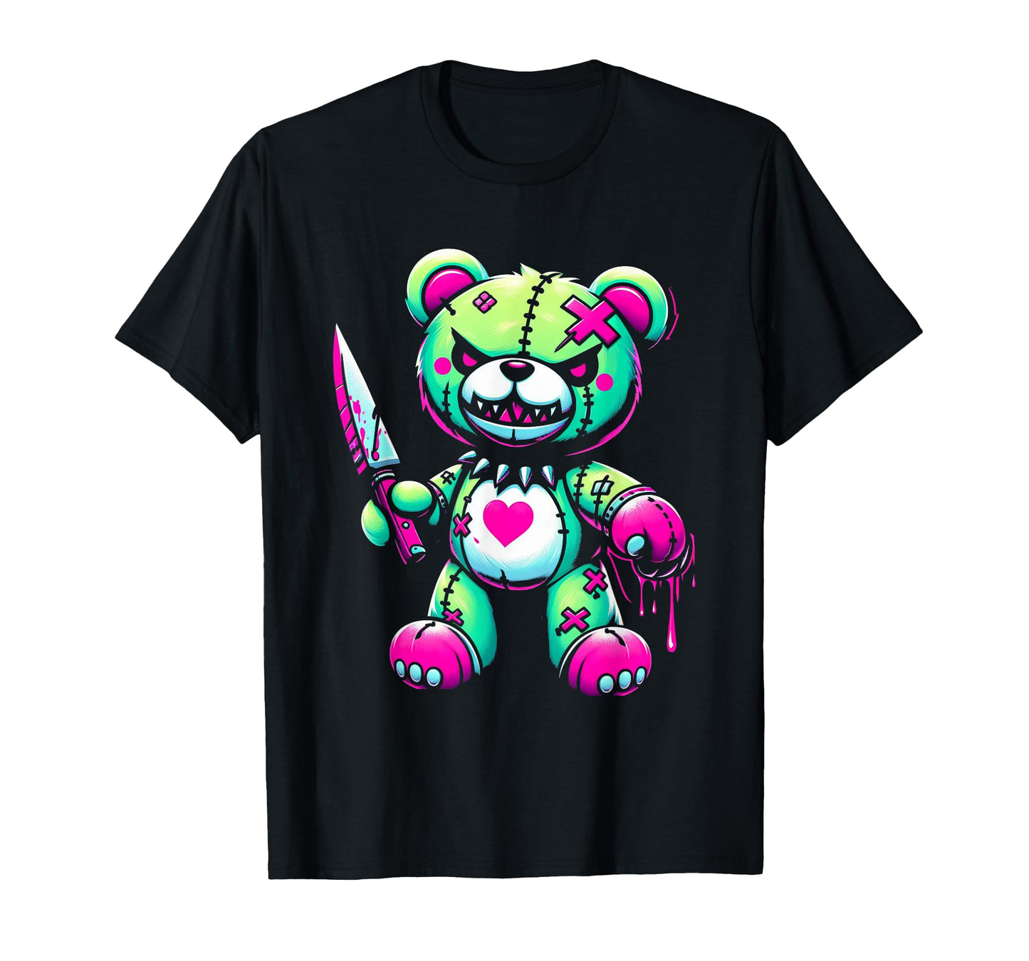 Pastel Goth Teddy Bear Horror Halloween Creepy Scary T-Shirt