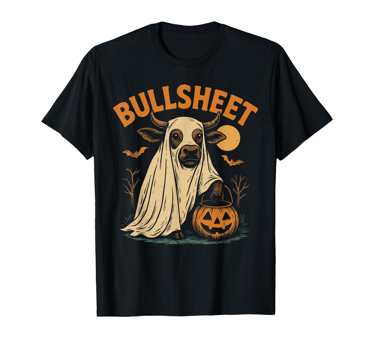 Bullsheet Ghost Cow - Funny Country Halloween T-Shirt