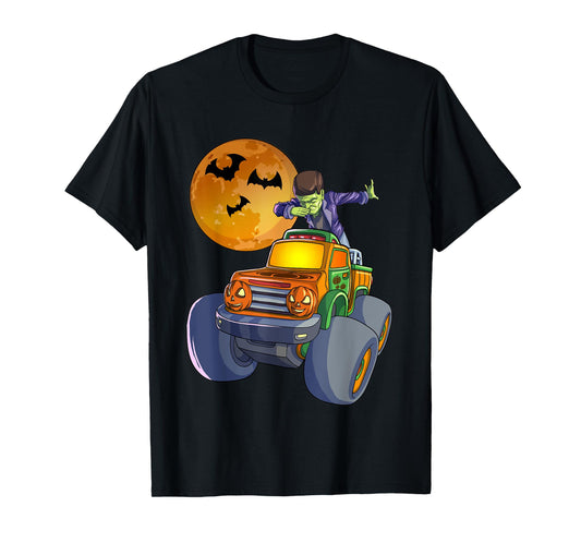 Dabbing Frankenstein Halloween Monster Truck Halloween T-Shirt