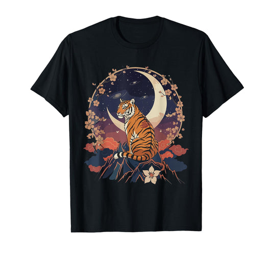 Kawaii Tiger Moon Japanese Anime T Shirts Men Women Kids T-Shirt