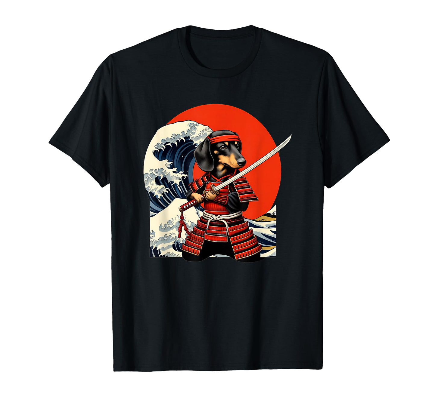 Otaku Weiner Dachshund Dog Samurai T-Shirt