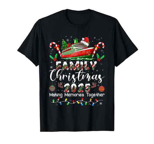 Family Christmas 2025 Cruise Matching Santa Xmas Pajamas Pjs T-Shirt