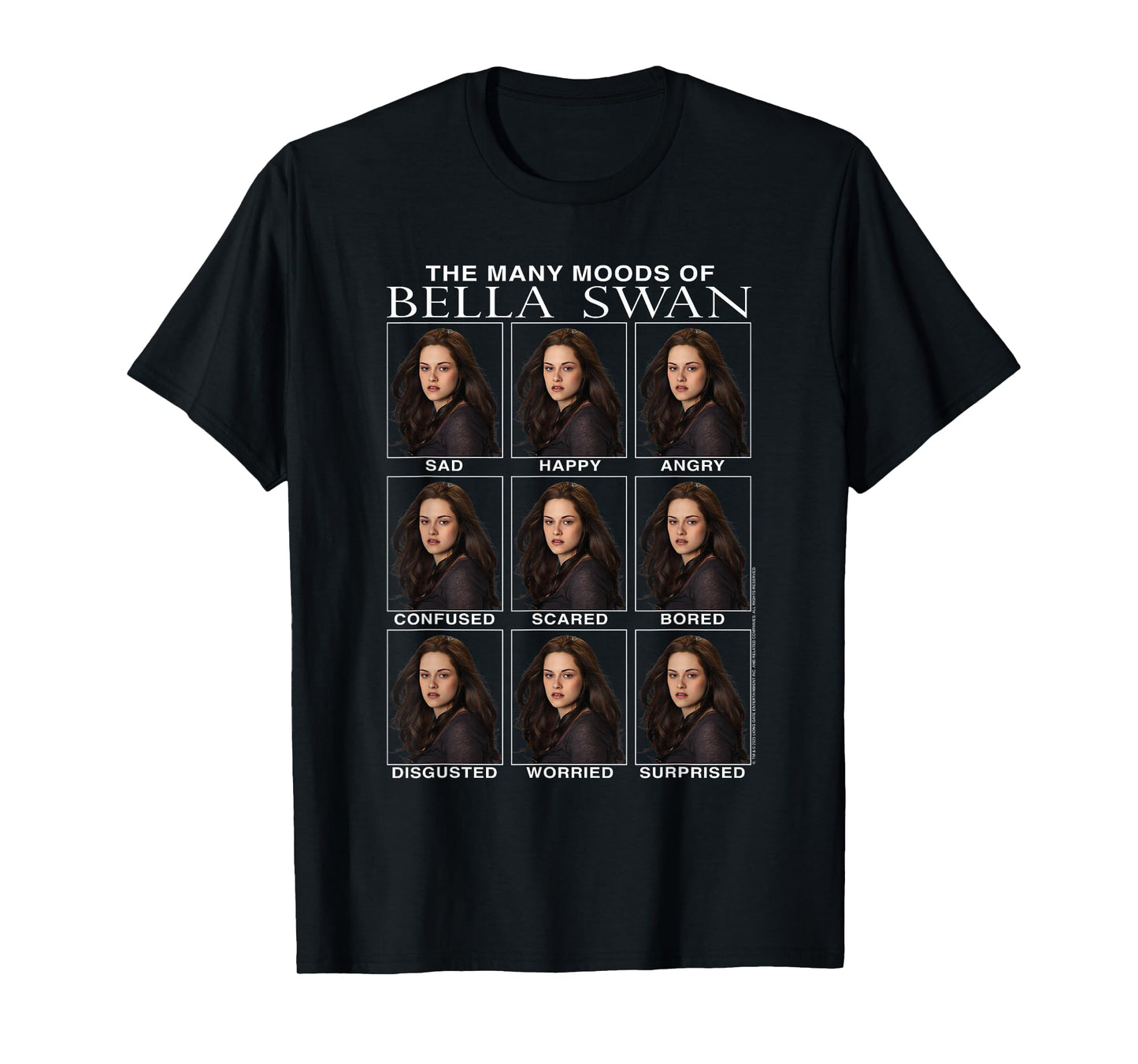 Twilight Saga The Many Moods of Bella Swan Meme Movie T-Shirt