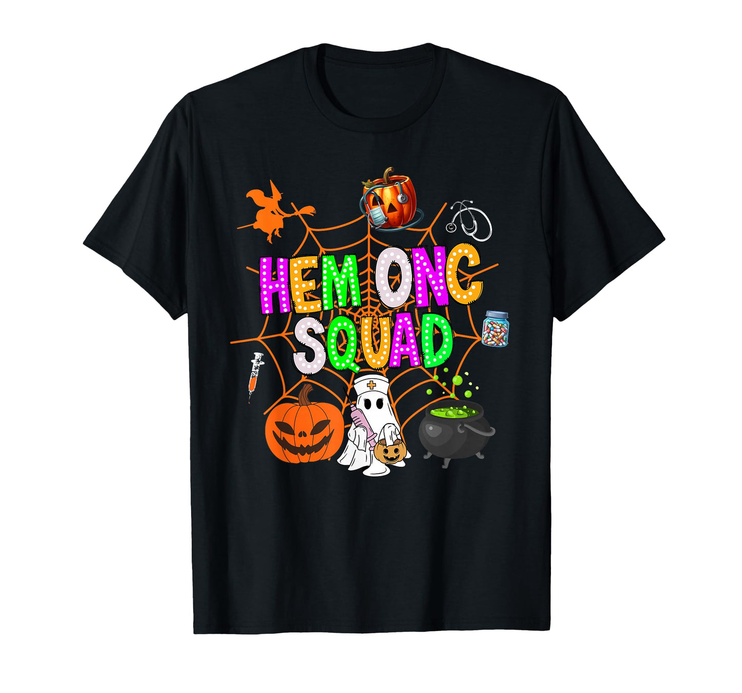Hem Onc Squad Nurse Halloween Ghost PEDS Hematology Oncology T-Shirt