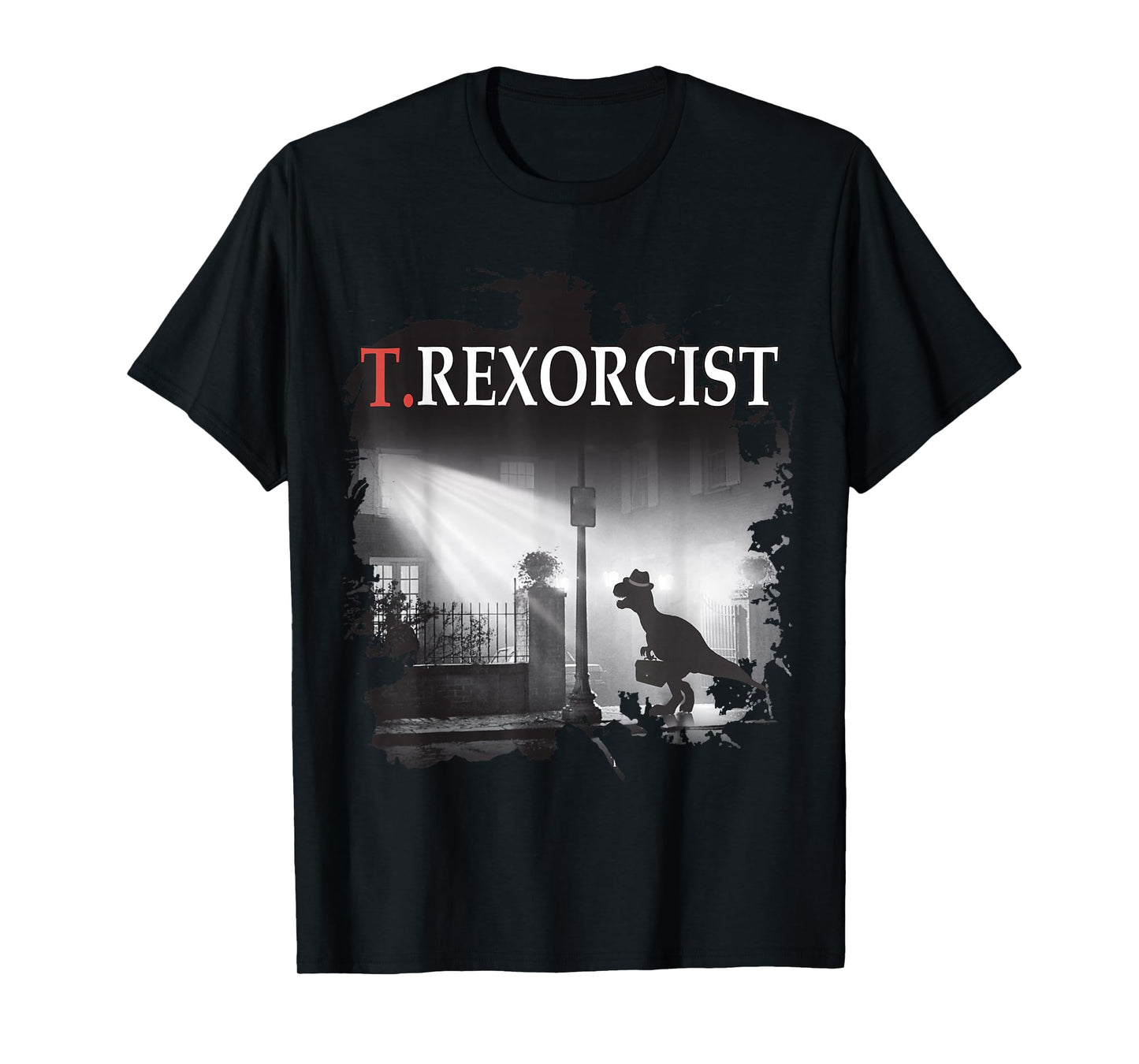 Tyrannosaurus Rex Tee Shirt - T.rexorcist Dinosaur Parody T-Shirt