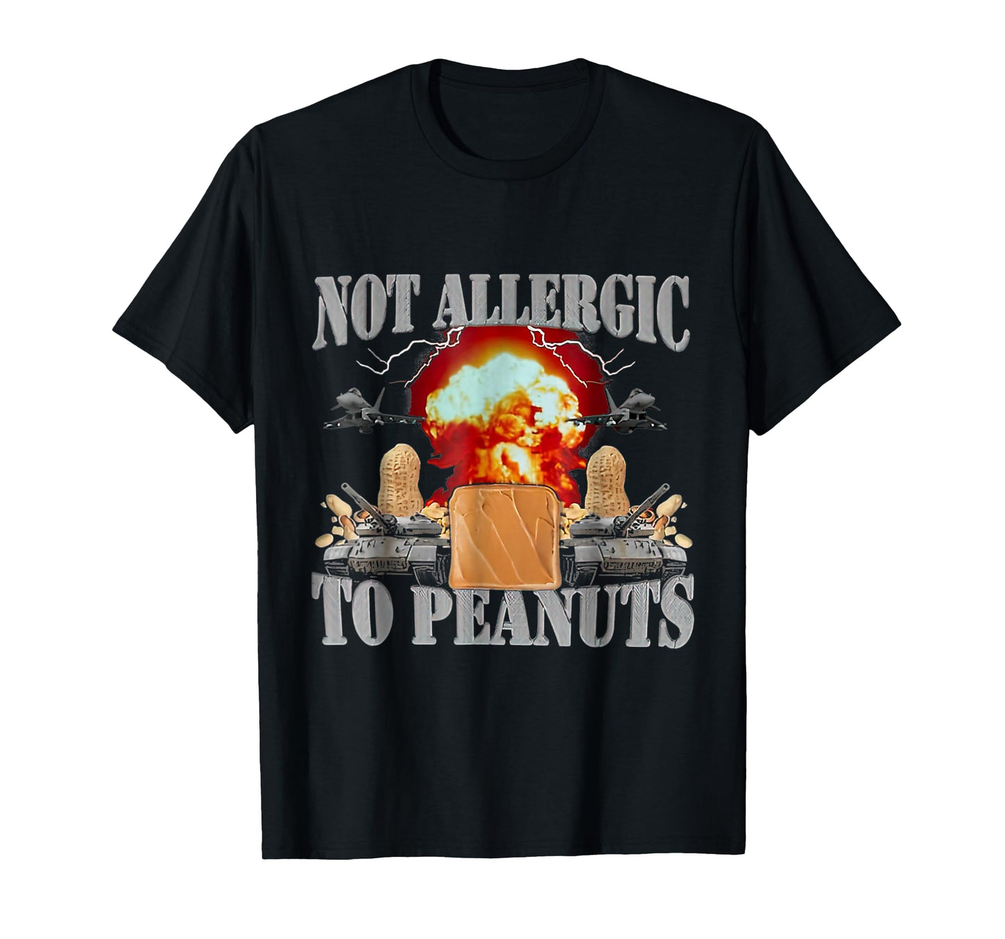 Funny Weird Meme Not Allergic to Peanut Cursed Peanut Butter T-Shirt