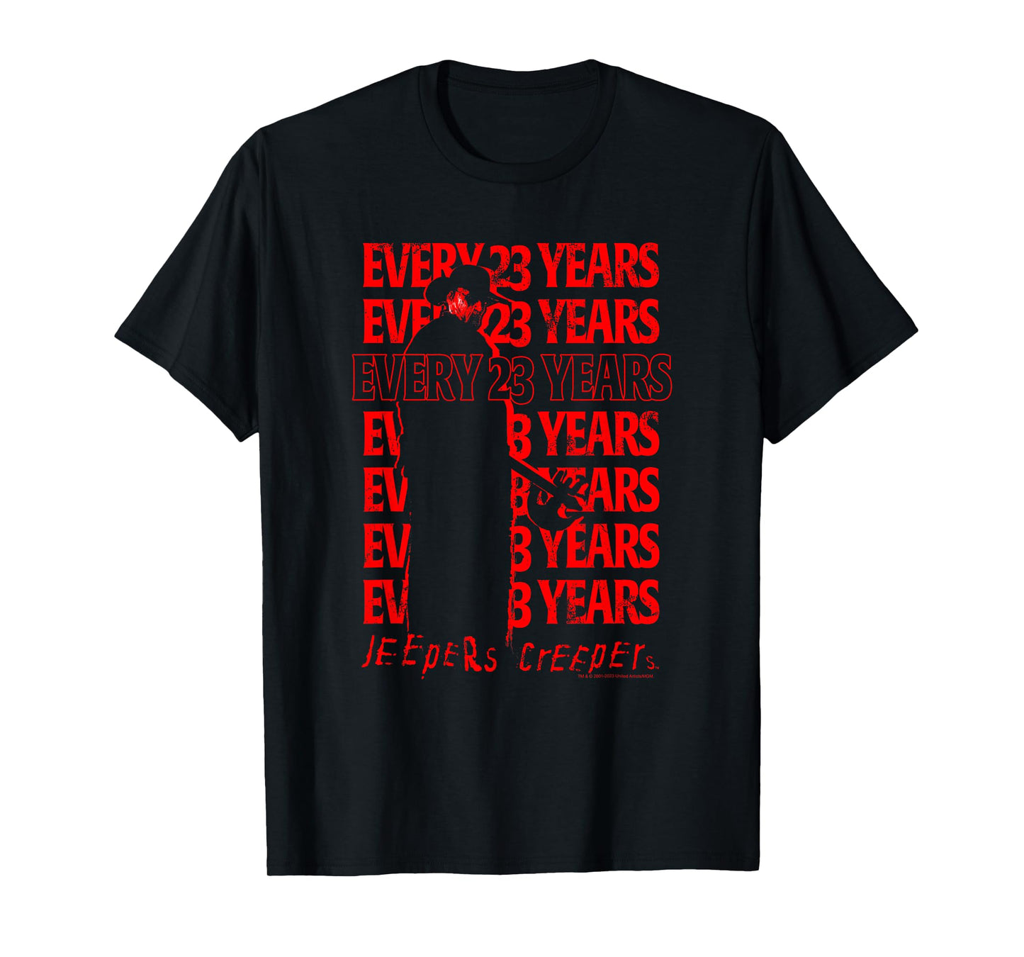Jeepers Creepers Halloween Every 23 Years Red Vintage Stack T-Shirt