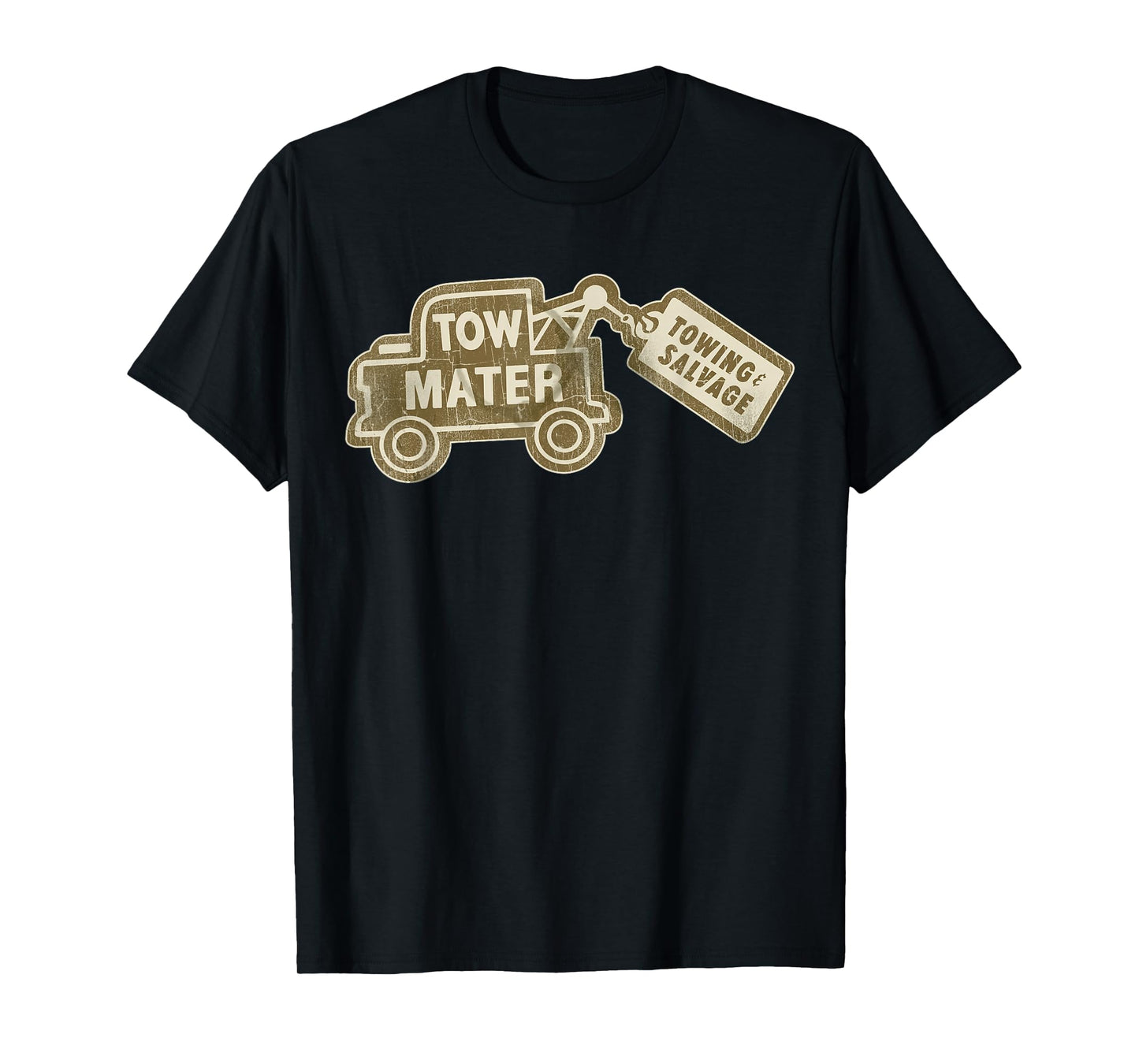 Disney Pixar Cars Tow Mater's Salvage Vintage Faded Logo T-Shirt