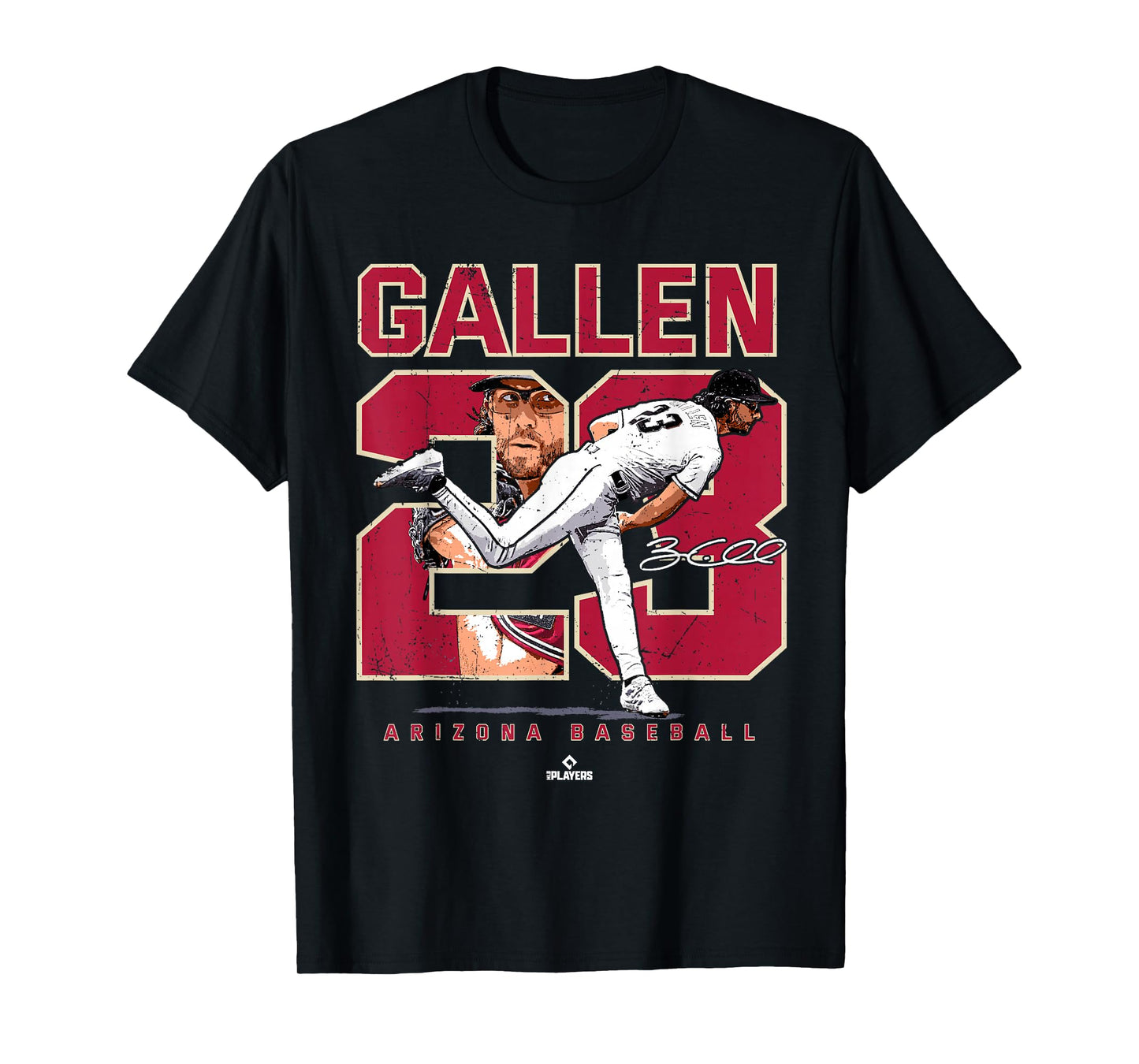 Number and Portrait Zac Gallen Arizona MLBPA T-Shirt