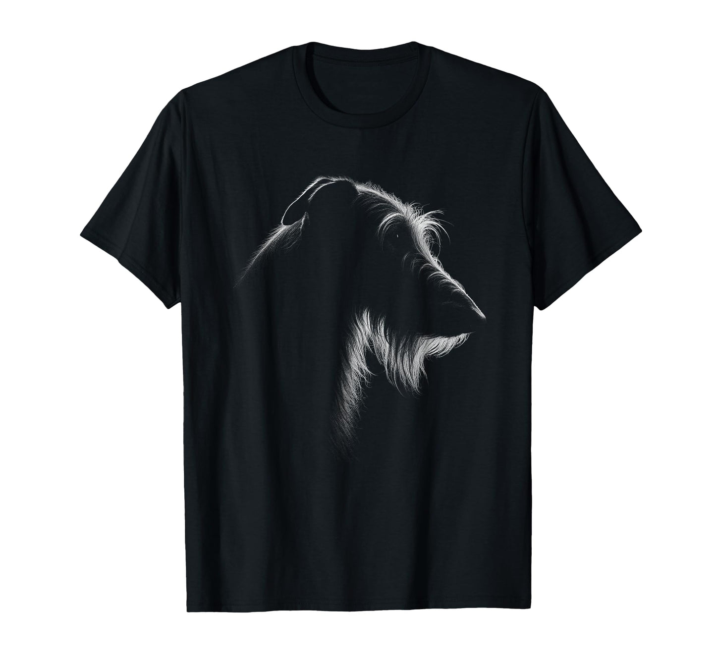 Irish Wolfhound Dog Face Art Design T-Shirt