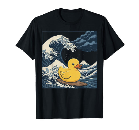 Rubber Duck Surfing Japanese Great Wave T-Shirt