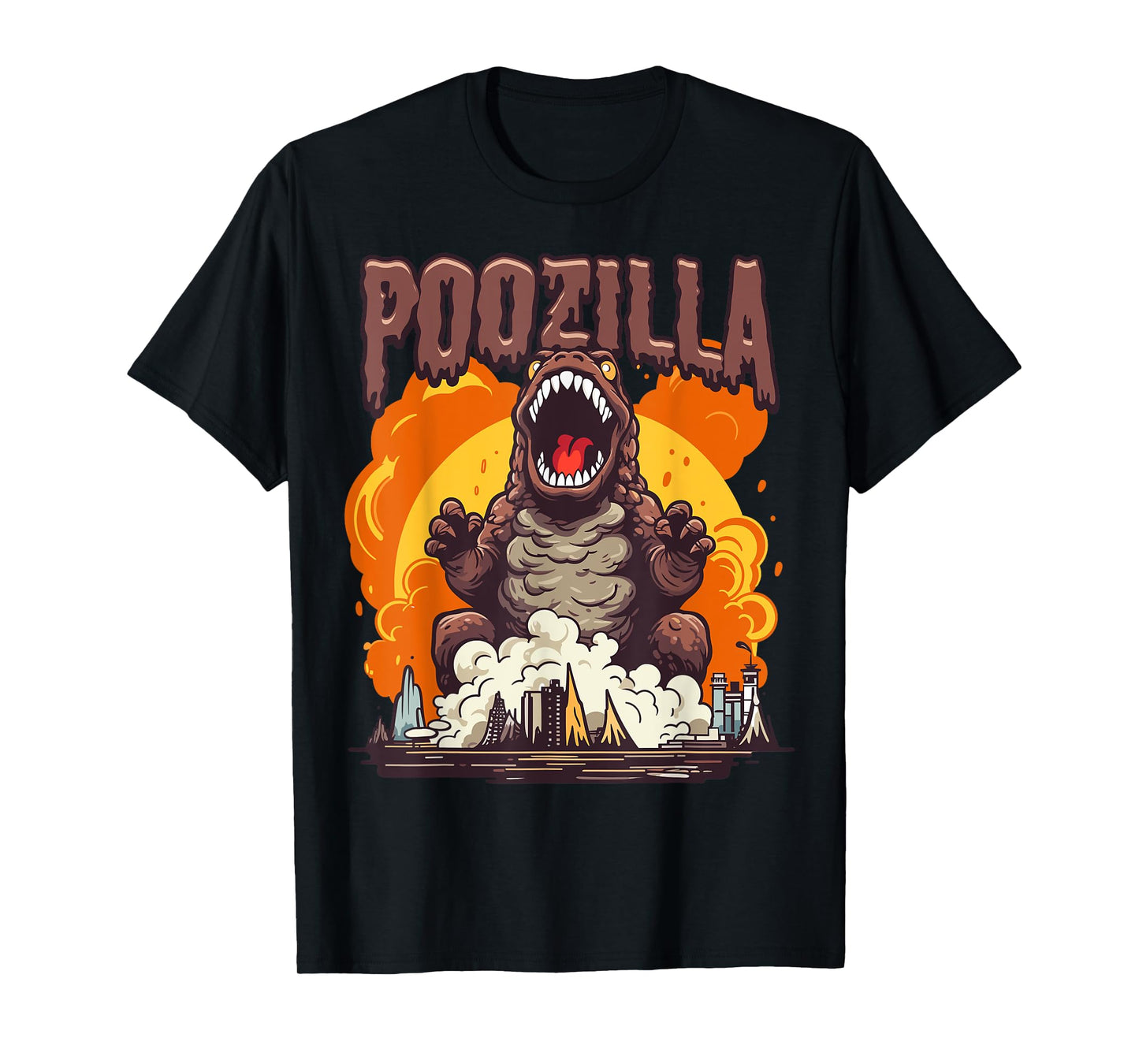 Poozilla Explosive Monstrous Diarrhea Poop Meme Funny T-Shirt