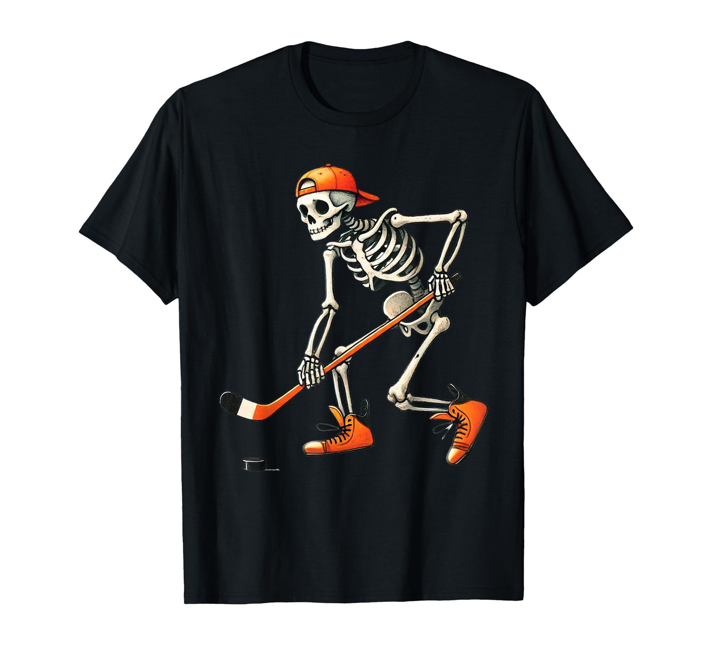 Skeleton Hockey Halloween Costume Sport Men Boys Kids Tee T-Shirt