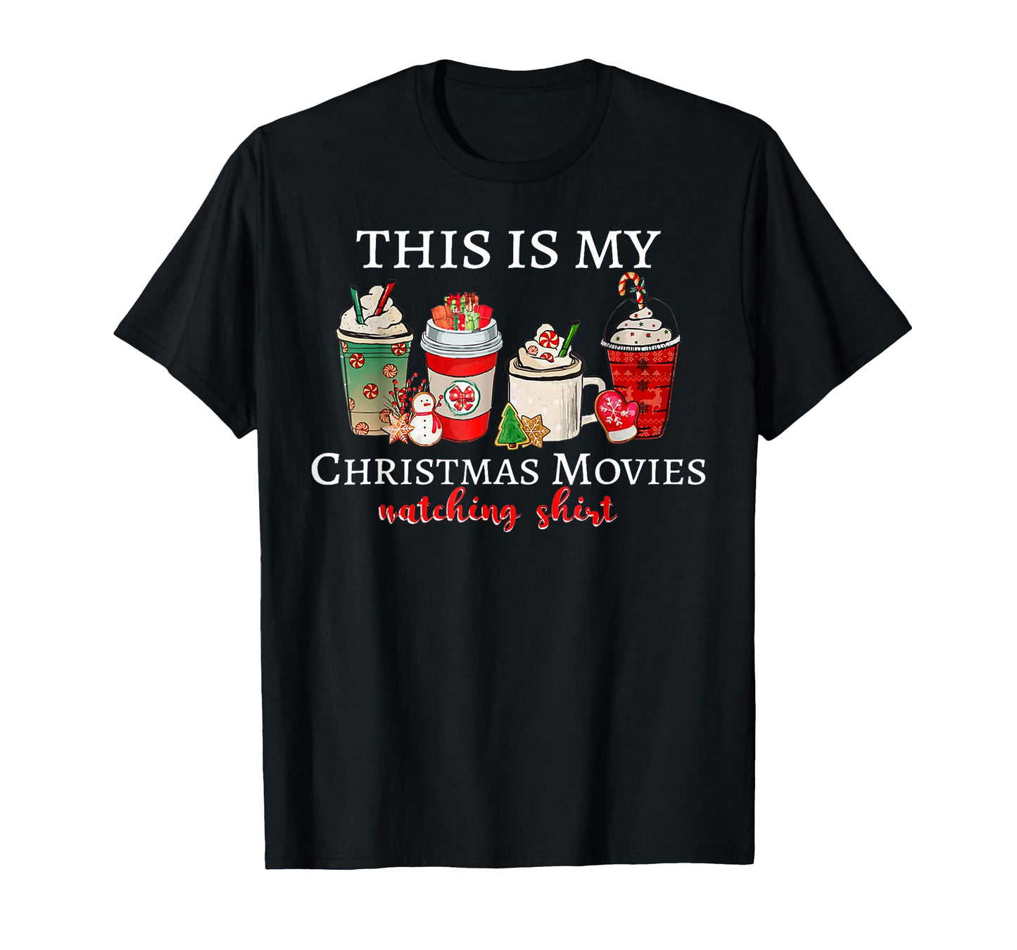 Groovy Fun Christmas This Is My Christmas Movie Watching T-Shirt