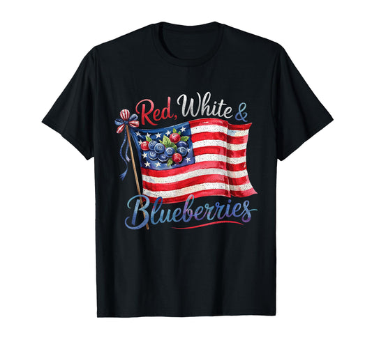Funny Vintage Red, White and Blueberries Patriot T-Shirt