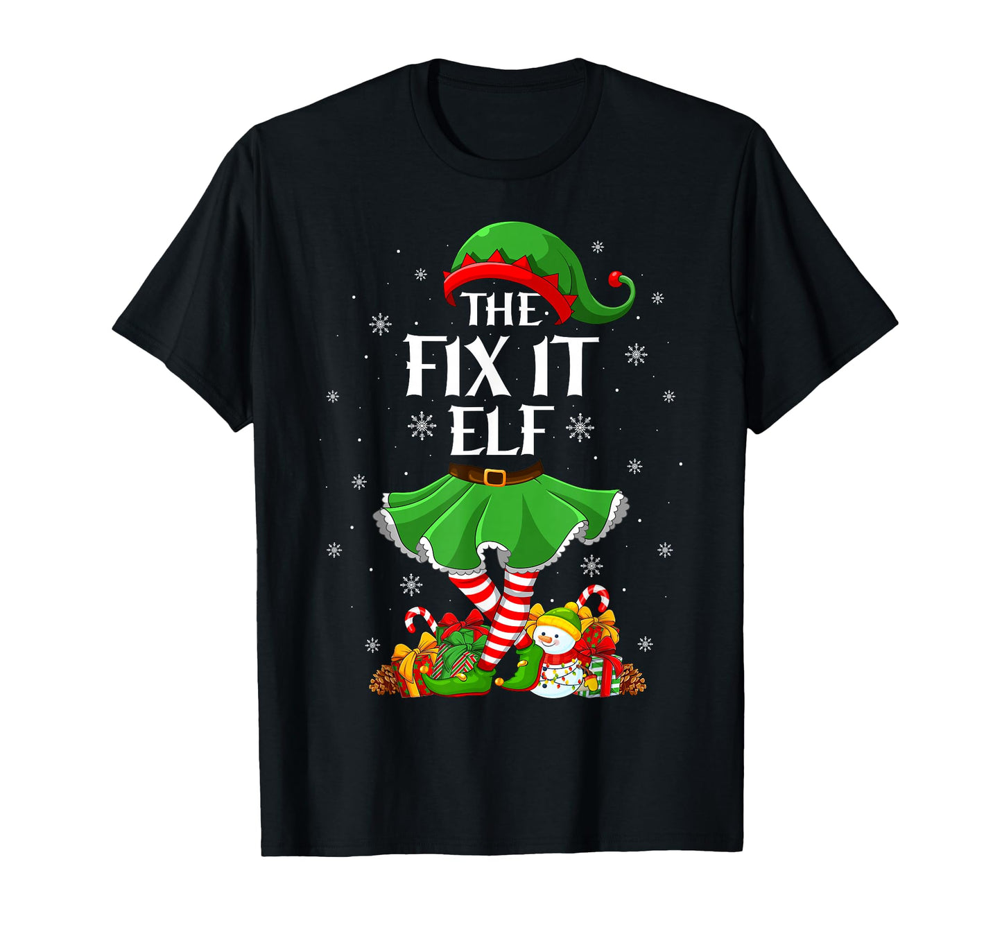 Fix It Elf Christmas Family Elf Squad Xmas Girls Women T-Shirt