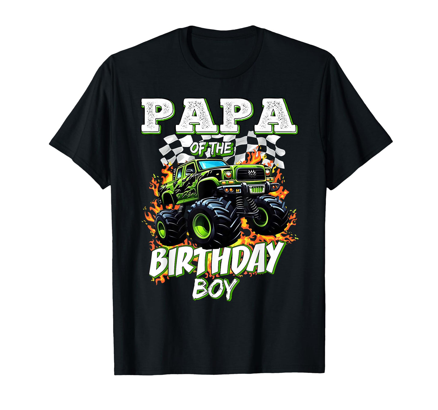 Papa of The Birthday Boy Monster Truck Birthday Kids T-Shirt