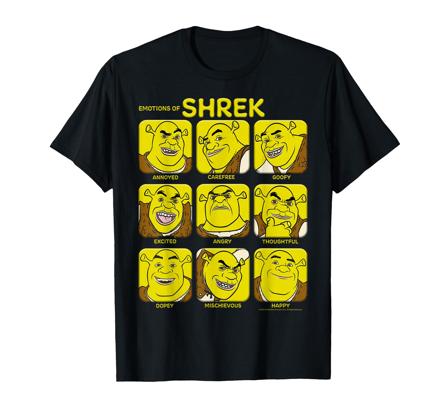 Shrek Emotions of Shrek Box Up T-Shirt