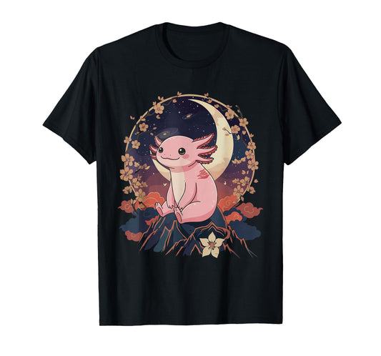 Kawaii Axolotl Japanese Anime T Shirts Men Women Kids T-Shirt