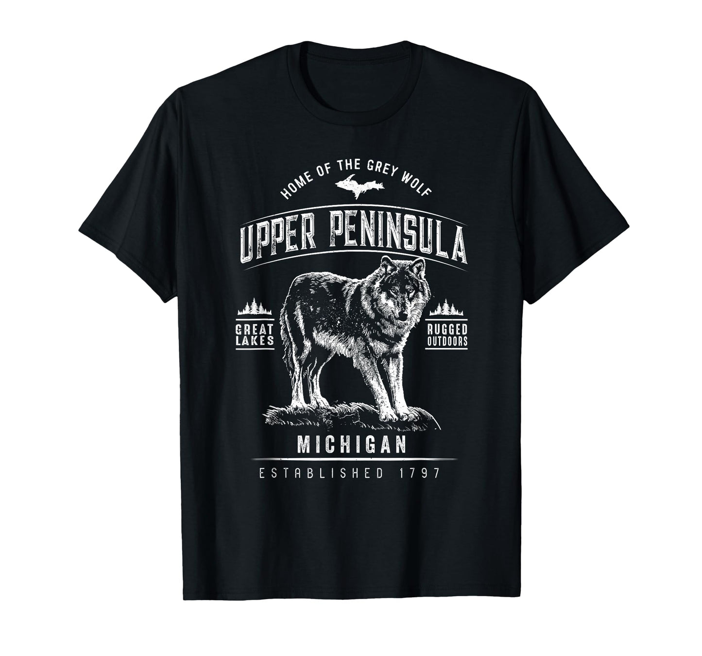 Grey Wolf Michigan Tee - Upper Peninsula T-Shirt