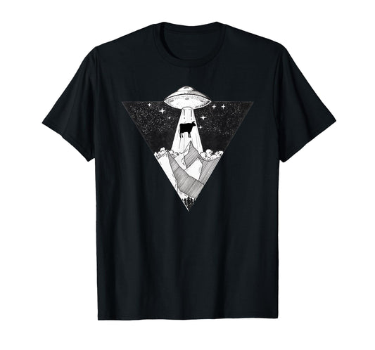UFO Alien Spaceship Cow Abduction T-Shirt T-Shirt