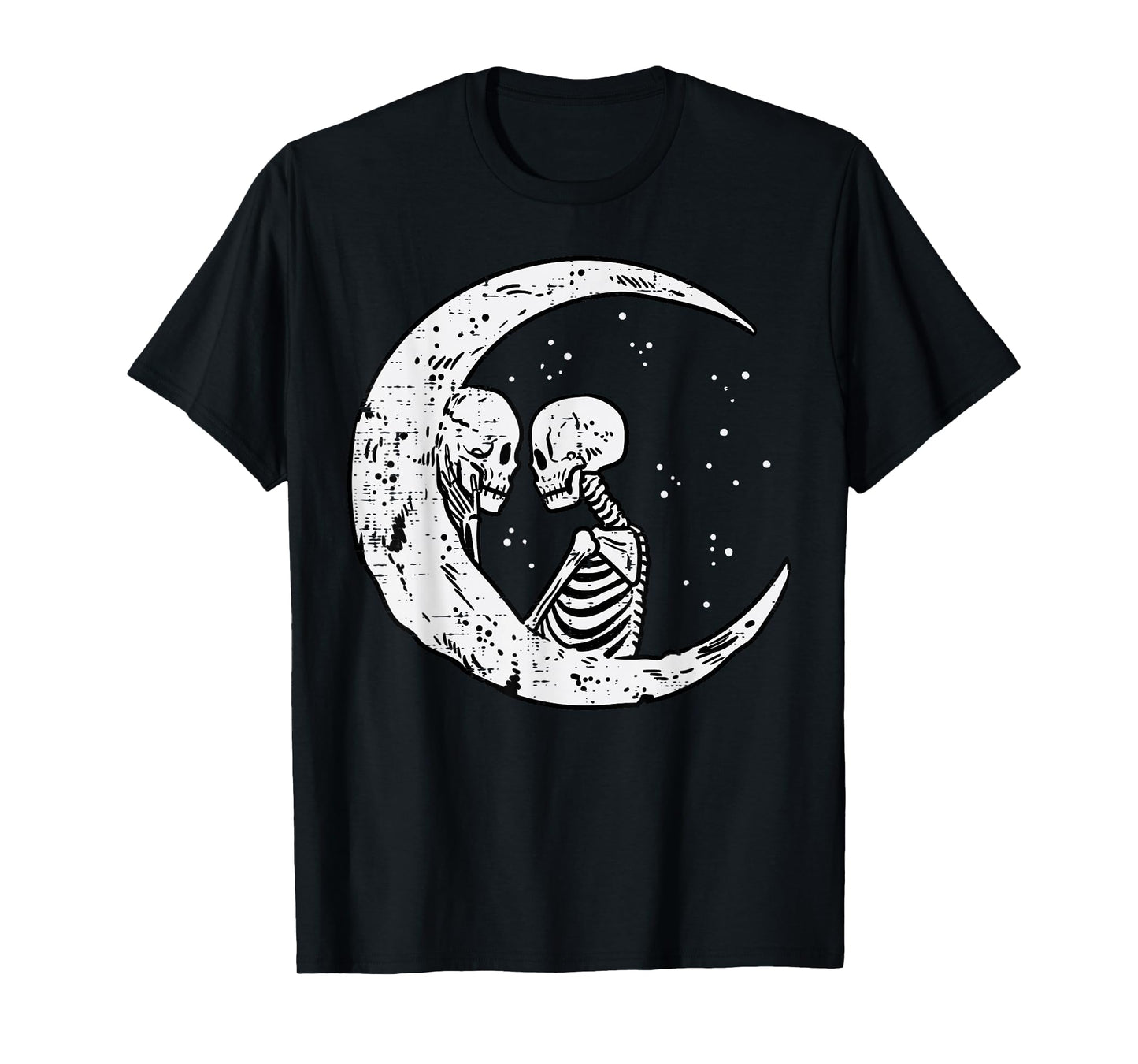 Moon Skeleton Couple Kiss Cute Halloween Costume Women Men T-Shirt
