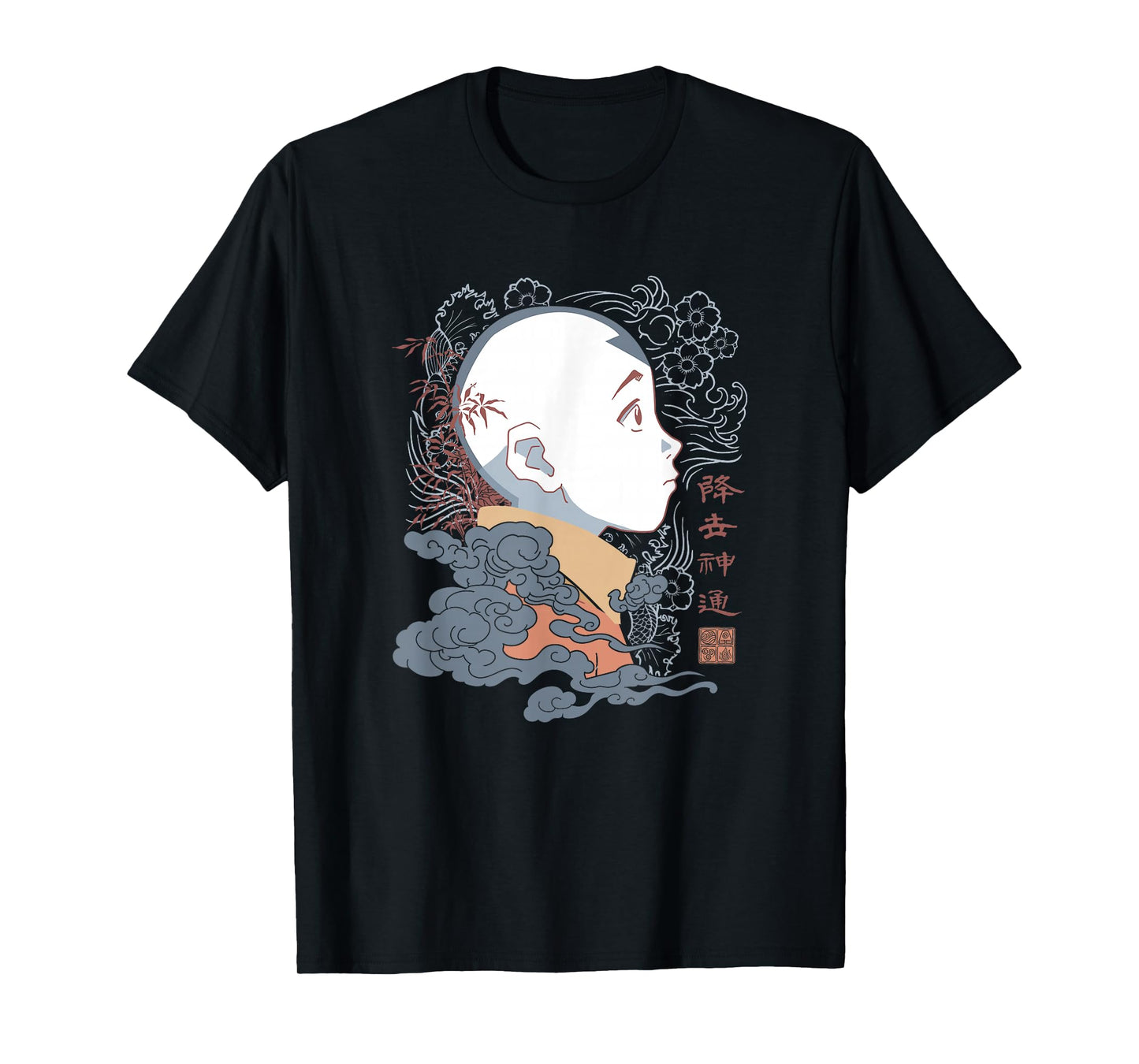 Avatar: The Last Airbender Aang Side Profile Kanji T-Shirt