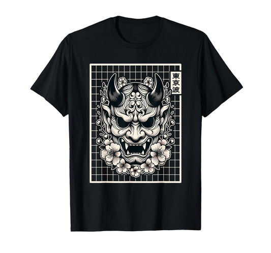 Japanese Devil Hannya Japanese Demon Oni Mask Yokai Oni Mask T-Shirt