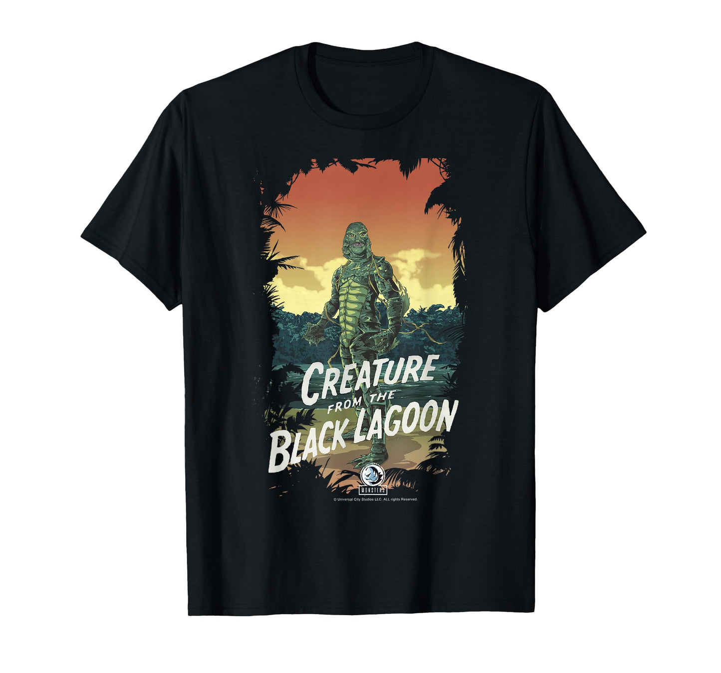 Universal Monsters Creature From The Black Lagoon Dark Frame T-Shirt