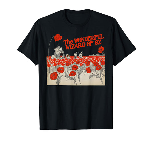 Poppy Field Tin Man Lion Scarecrow Toto Dorothy Wizard of OZ T-Shirt