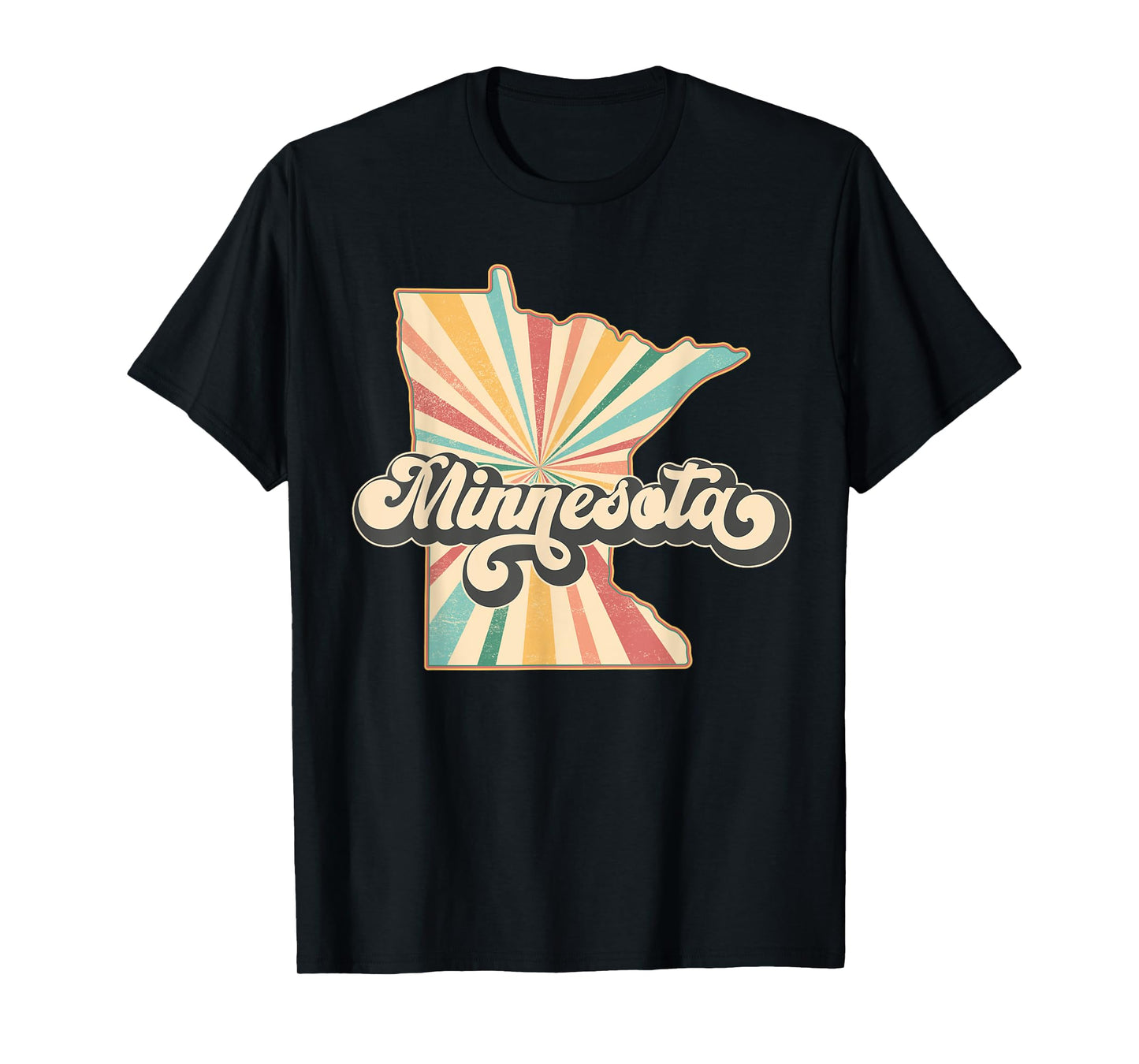 Minnesota State Map - Retro Map Flag Souvenir Men Women Kids T-Shirt