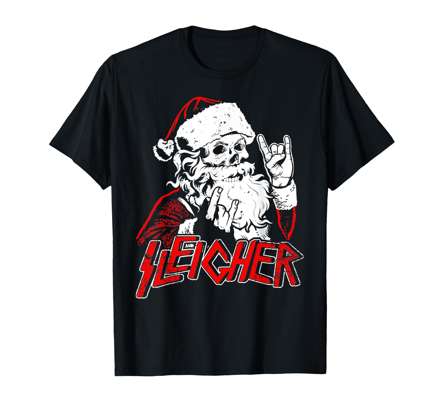 Hail Santa Claus Christmas Merry Krampus Xmas Skull Sleigher T-Shirt