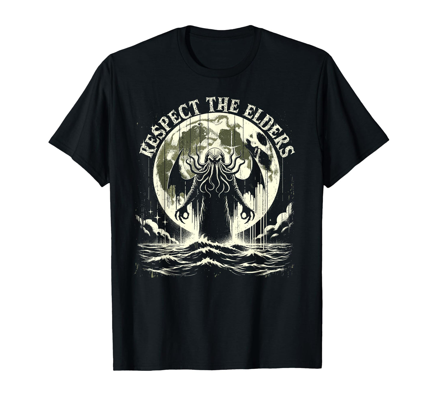 Cthulhu Respect The Elders, Vintage Cosmic Horror T-Shirt
