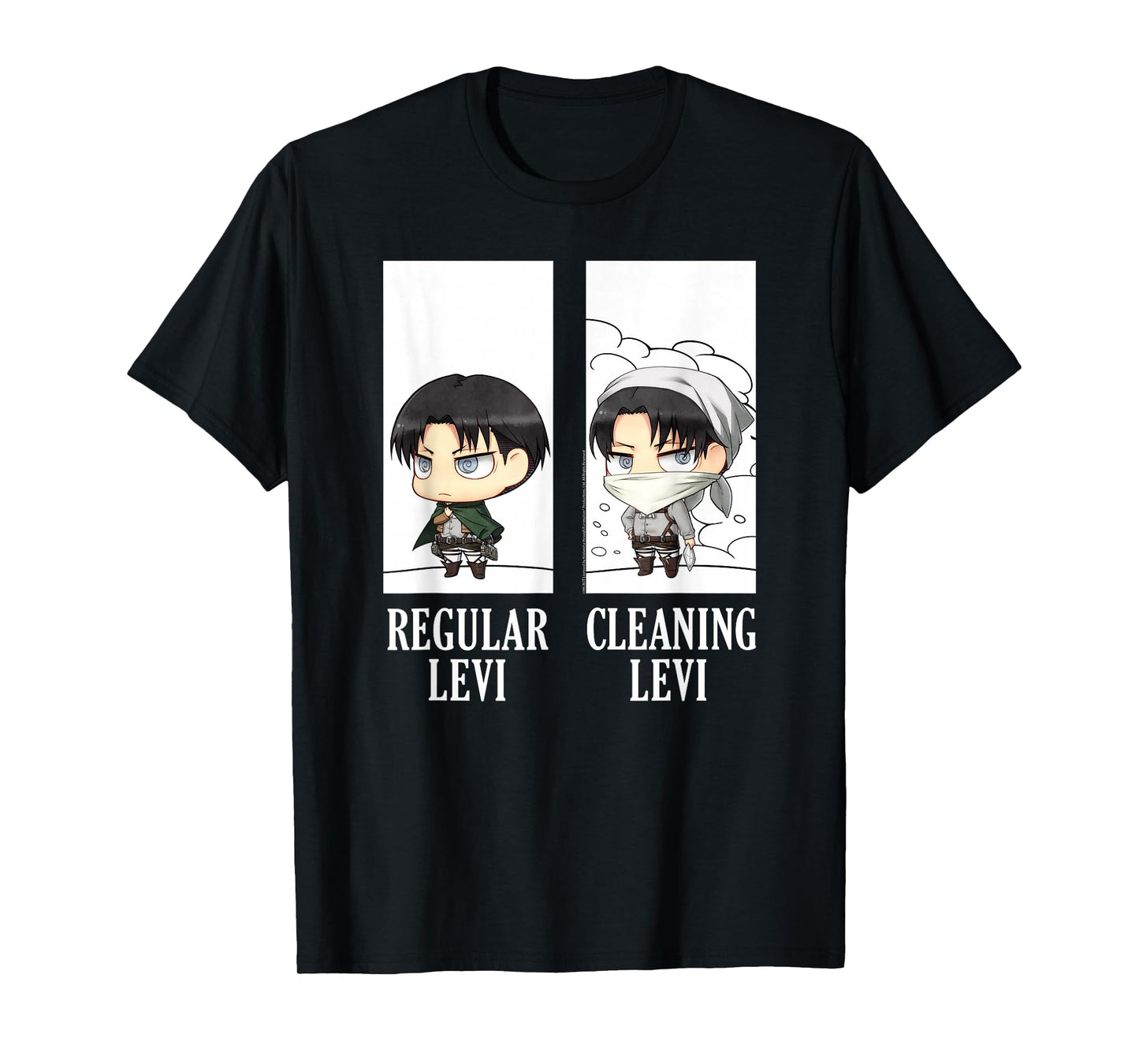Attack on Titan Regular/Cleaning Levi Chibi AOT Anime T-Shirt