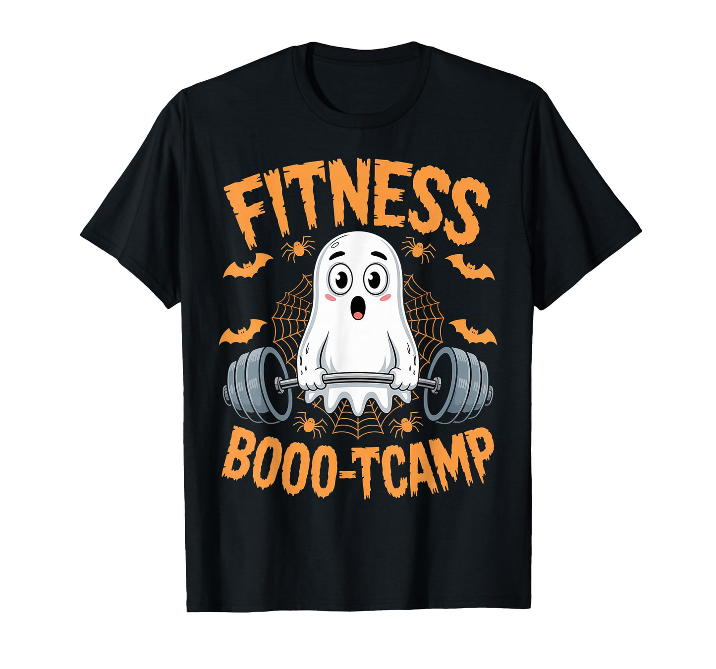 Fitness Boo-tcamp Gym Ghost Spooky Weightlifting Halloween T-Shirt
