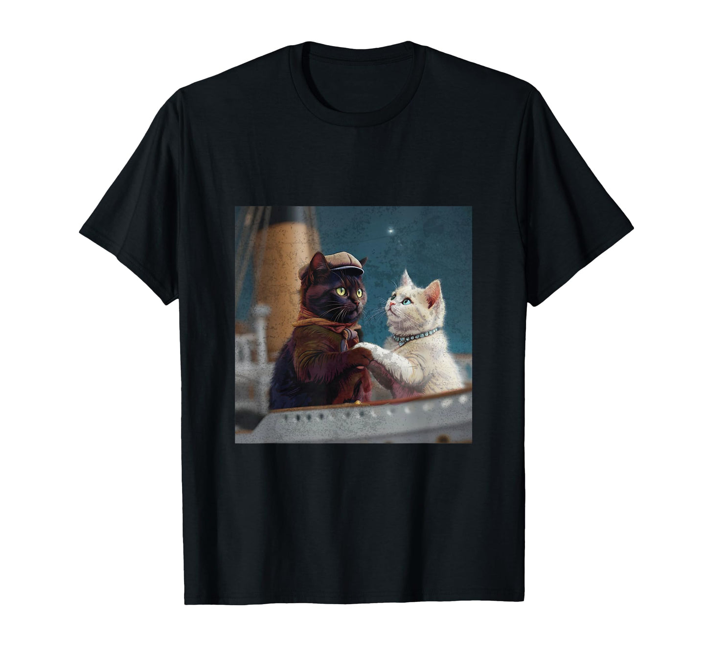 Funny Titanic Movie Cat Meme RMS Cruise Ship Men Women T-Shirt