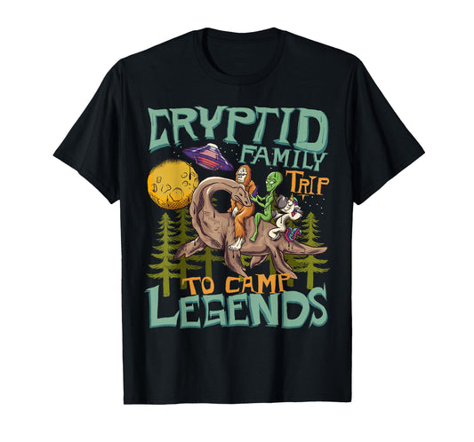 Funny Bigfoot Nessie Unicorn Alien - UFO - Cryptid Legends T-Shirt