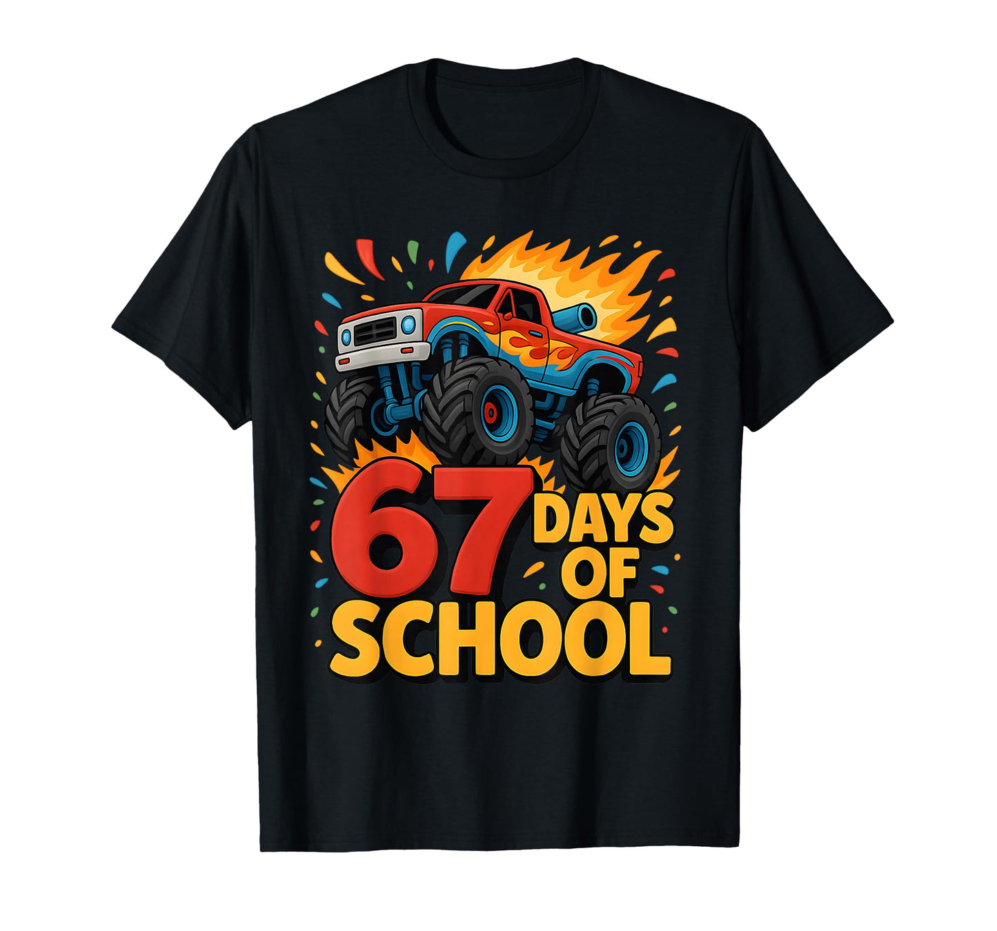 67 Days of School Monster Truck 100th Day of School Boys T-Shirt