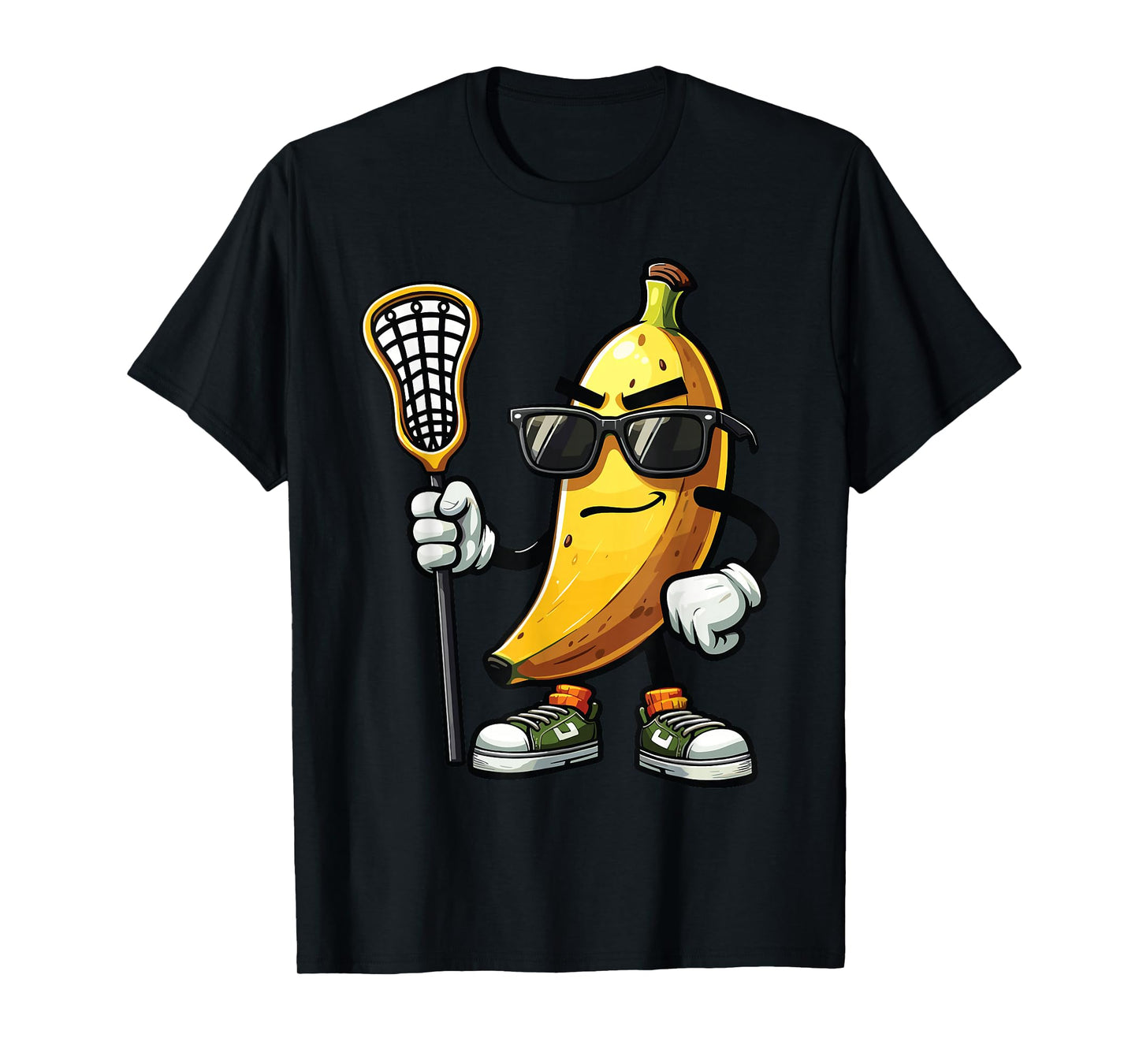 Banana Playing Lacrosse Funny Youth Boys Lacrosse Goalie T-Shirt