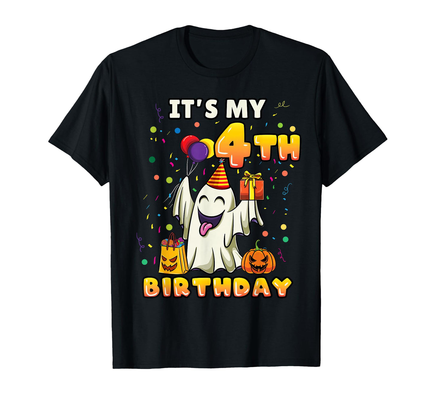Its My 4th Birthday Ghost Halloween Kids T-Shirt