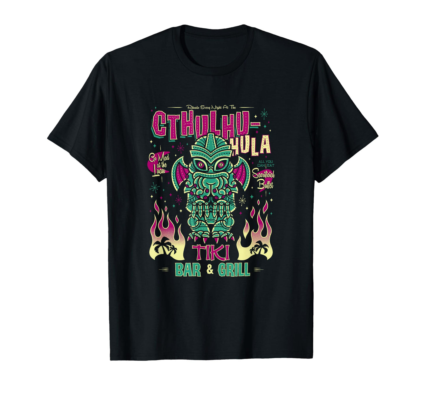 Cthulhu Tiki Bar - Creepy Cute Hawaiian Love Craft Monster T-Shirt