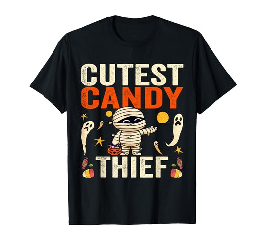 Cutest Candy Thief Funny Trick-Or-Treat Halloween Kids Tee T-Shirt