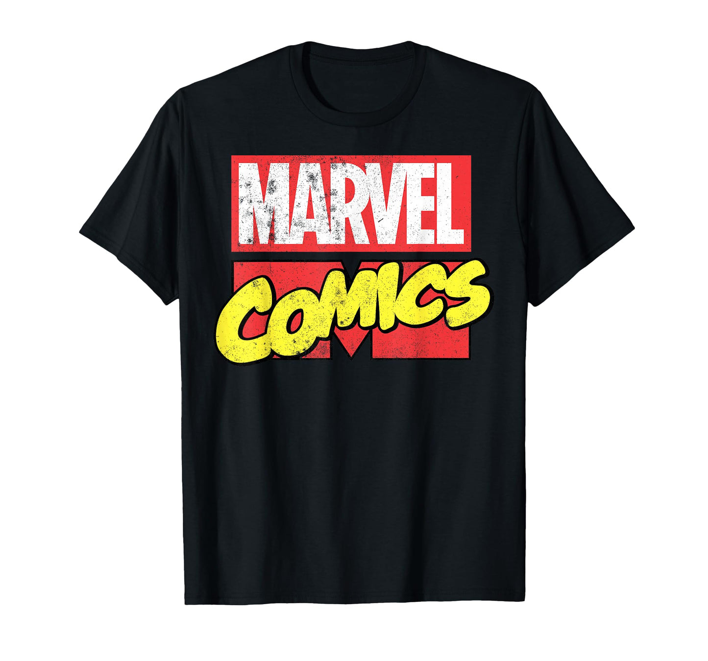 Marvel Comics Classic Distressed Red & Yellow Title Logo T-Shirt